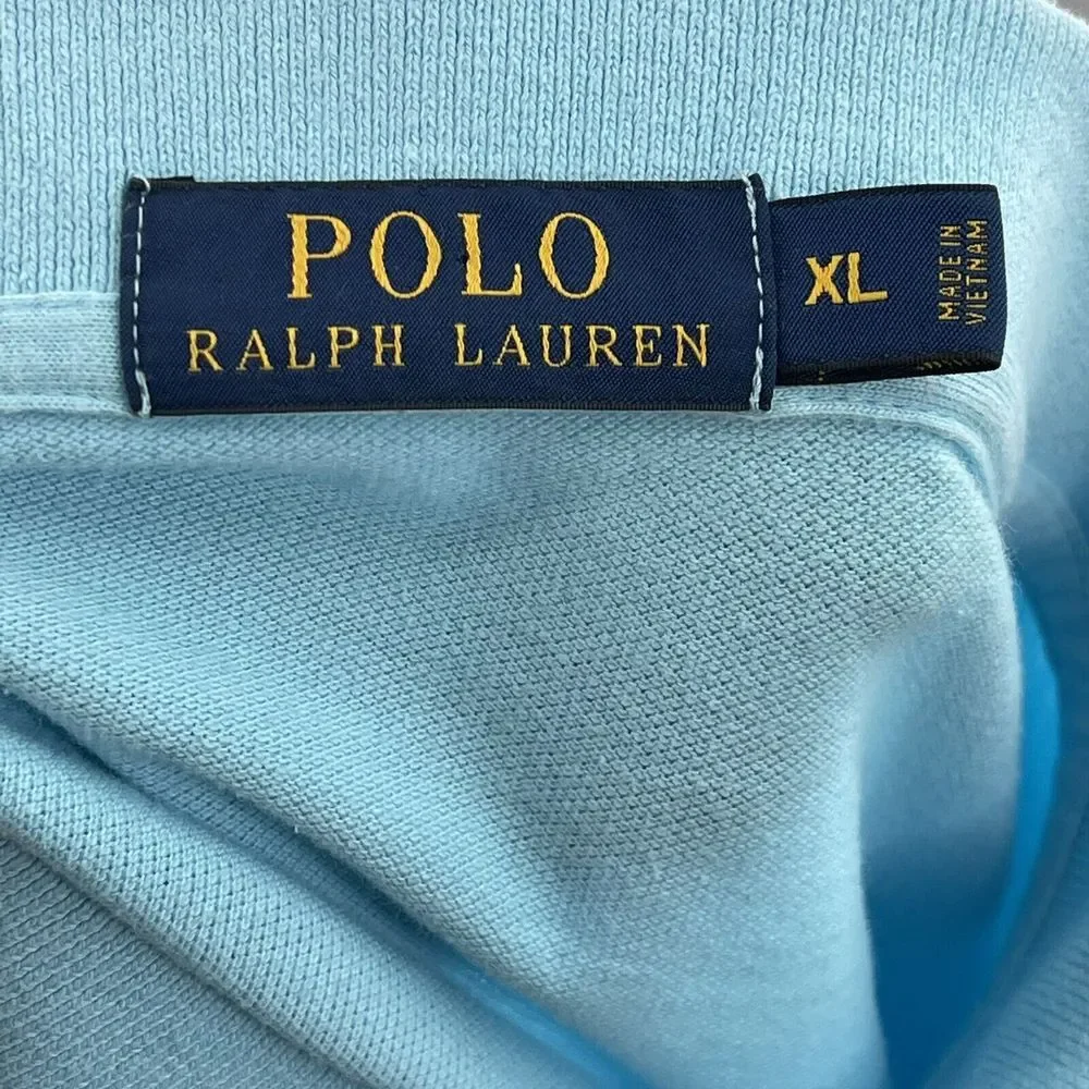 Ralph Lauren Mens XL Royal‎ Blue Yellow Pony Cotton S/S Golf Polo